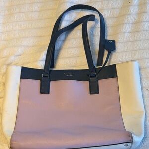 kate spade Pink, Black & White Colorblock Leather Tote